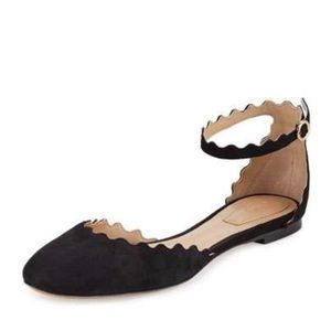 Chloe Lauren Scallop Ankle-Strap D’orsay Flat 39.5